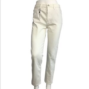 Massimo Dutti White High Rise Straight Leg Crop Jeans Size 4 Good Condition